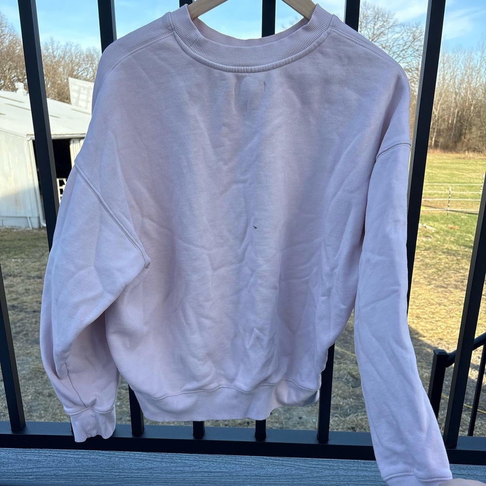 PacSun Women's Crewneck Sweatshirt in Pale Pink